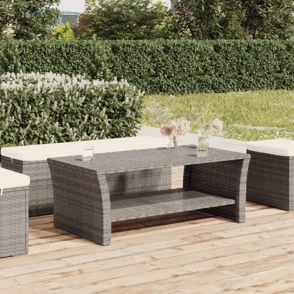 Maison Exclusive - Tavolino grigio 100x50x40 cm in rattan sintetico