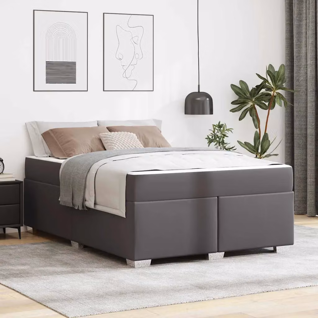 Struttura letto moderna vidaXL in tessuto grigio con doghe rigide L/P: 140 x 200 cm – 1