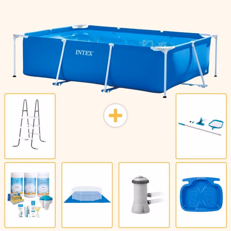 Piscina fuori terra rettangolare - 300x200x75 cm - 7 pezzi - Modello S20841