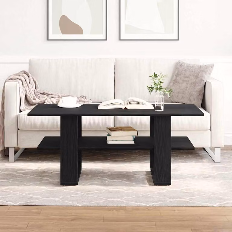 Maison Exclusive - Tavolino da salotto effetto rovere nero 102 x 55 x 42 cm Materiale ligneo