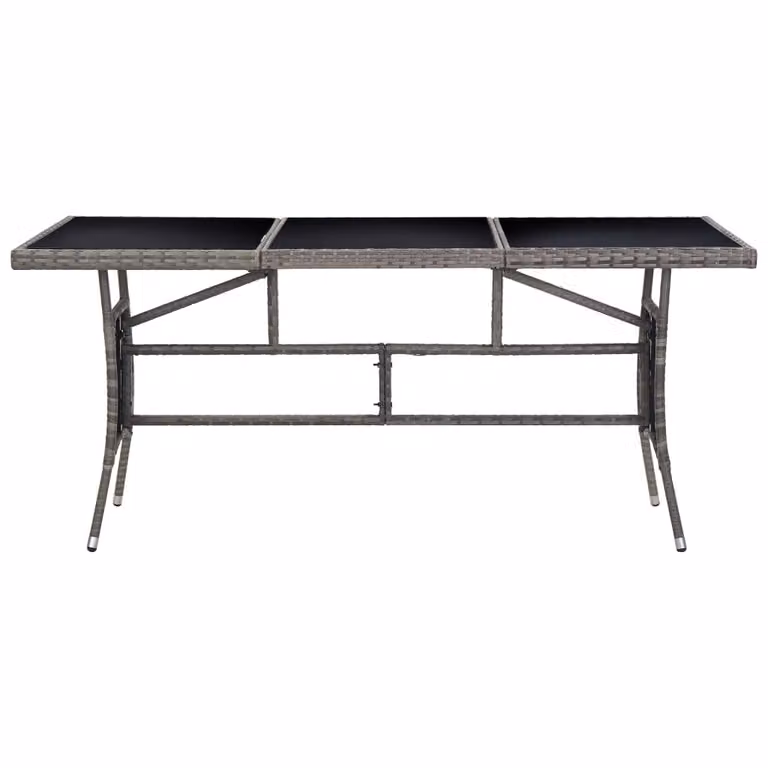 Tavolo da Giardino Grigio 170x80x74 cm in Polyrattan