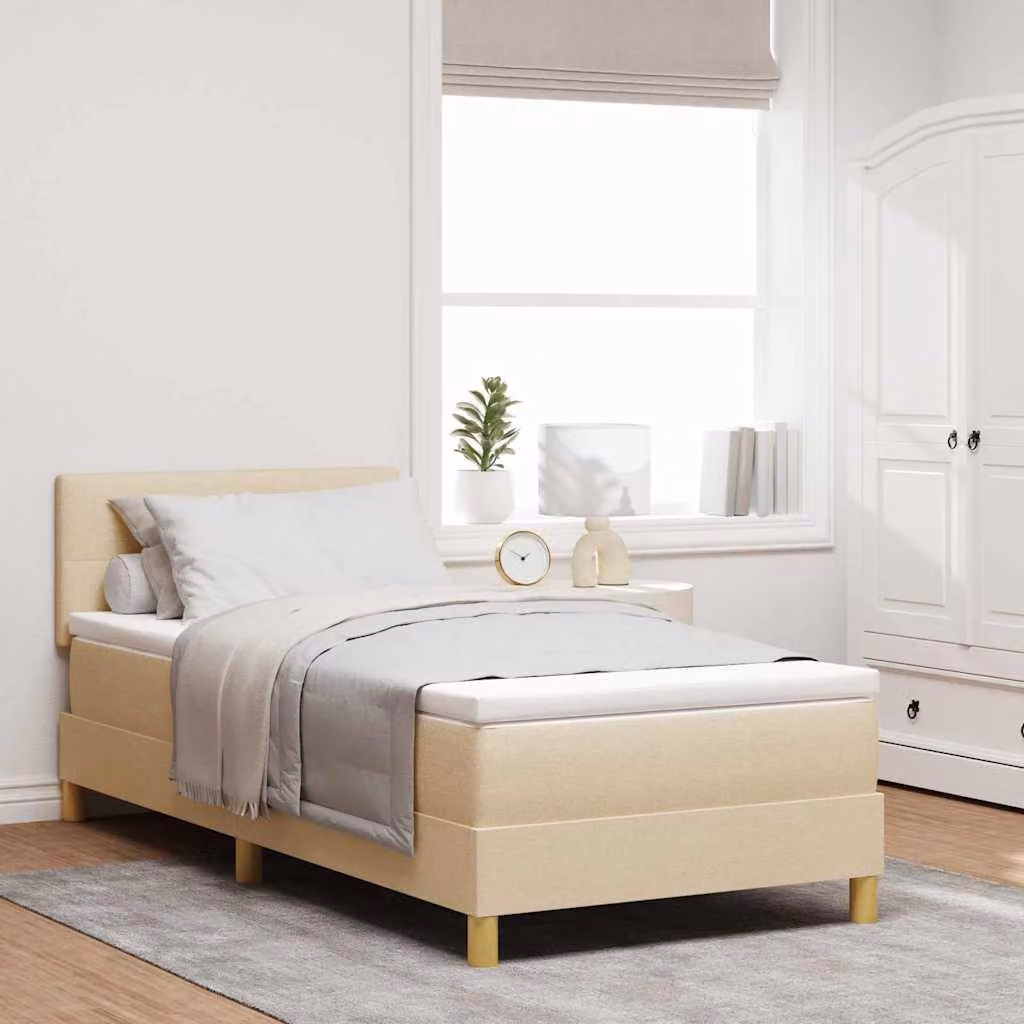 Maison Exclusive - Letto con materasso boxspring Crema 80 x 200 cm tessuto