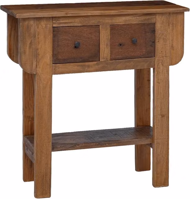Table console bois de récupération mélangé 80x35x80 cm