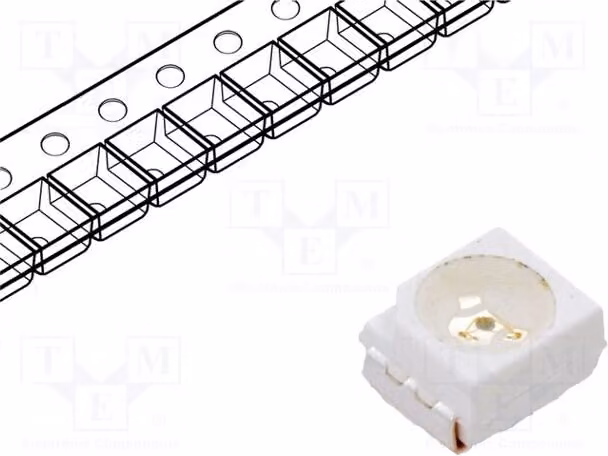 1 LED 3528, PLCC2, verde, 120°, SMD, 180÷350 mcd, 3,5x2,8x1,9 mm, 20 mA, M-A100-S00J1, LED