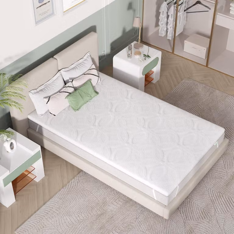 Topper in memory foam con gel, dimensioni 80 x 190 cm, con rivestimento lavabile