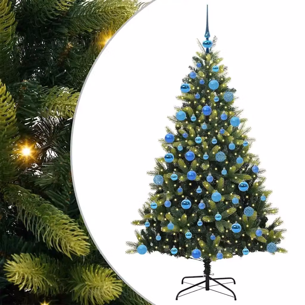 Albero di Natale Artificiale a Cerniera vidaXL Verde con 300 LED Bianco Caldo – 2