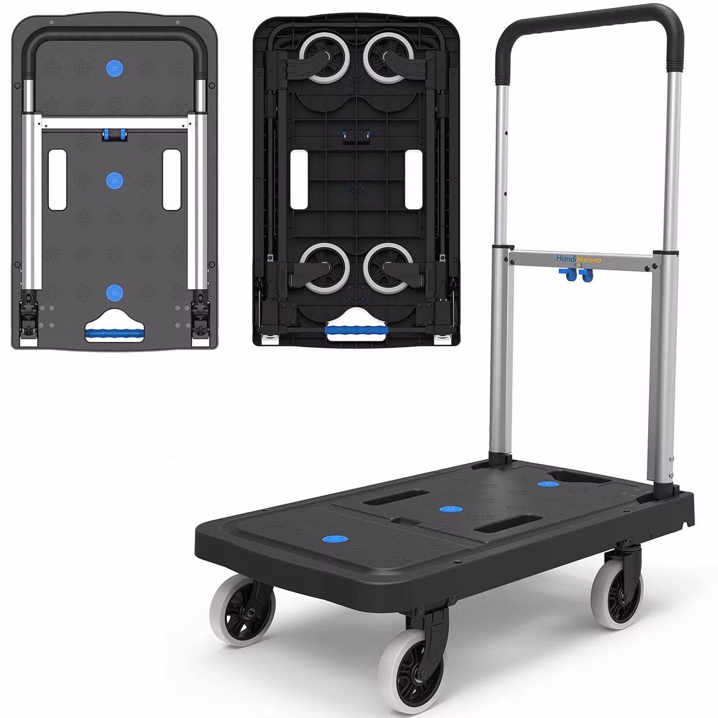 HandiWorld Carrello a piattaforma pieghevole con portata di 135 kg
