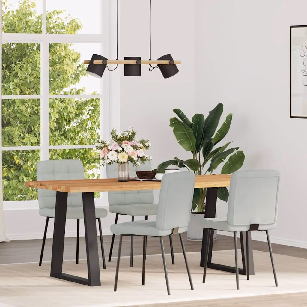 vidaXL Sedie da Pranzo 4 pz Grigio Chiaro in Velluto