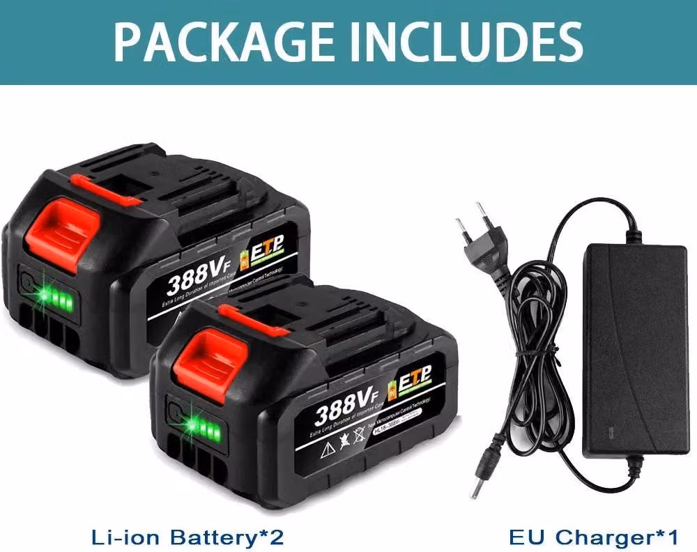 Batteria per utensili elettrici - Batteria di ricambio agli ioni di litio - Tensione nominale 21 V - 3,0 Ah - 2 batterie - 1 caricabatterie UE - Indicatore dello stato di carica - Marrone