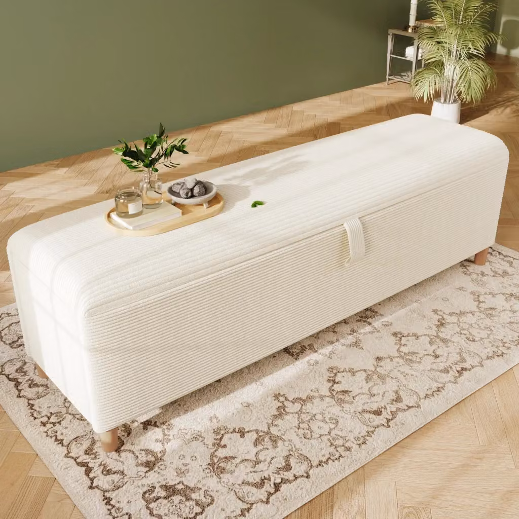 Panca Contenitore Imbottita MINIMAL Beige L: 145 cm, P: 38 cm – 2