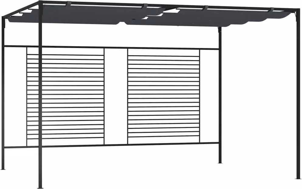Padiglione Living Store con tetto retrattile 4x3x2,3 m antracite 180 g/m²