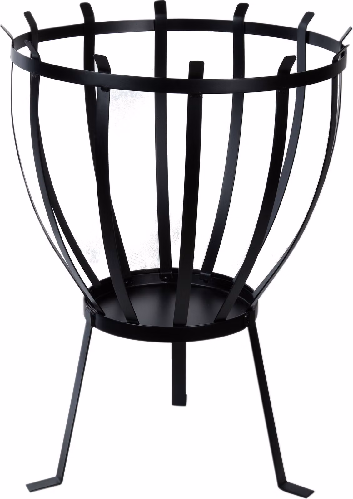 Braciere semielittico in ferro Dimensioni 40x40x55 cm stabile per giardino terrazza