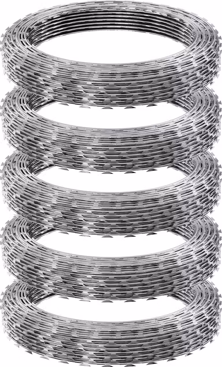 SucceBuy filo spinato, 75 m di recinzione in filo spinato zincato, 5 rotoli di filo spinato per il giardino, nastro di filo spinato per recinzione