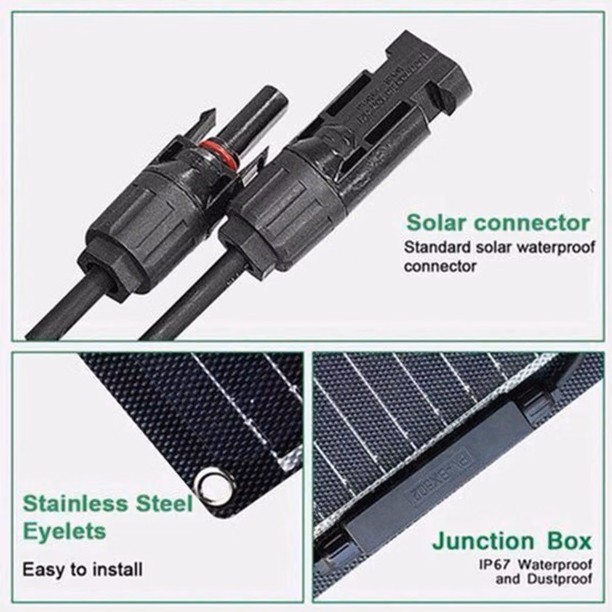 Pannello solare da 200W, set di 2 pezzi - Monocristallino - Flessibile - Impermeabile - Rivestimento ETFE