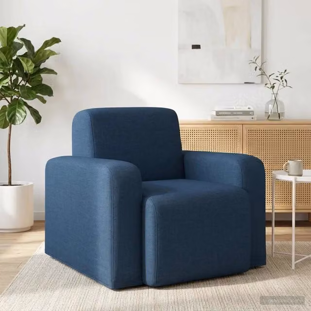 Poltrona-Divano Sedia Blu Tessuto 268968