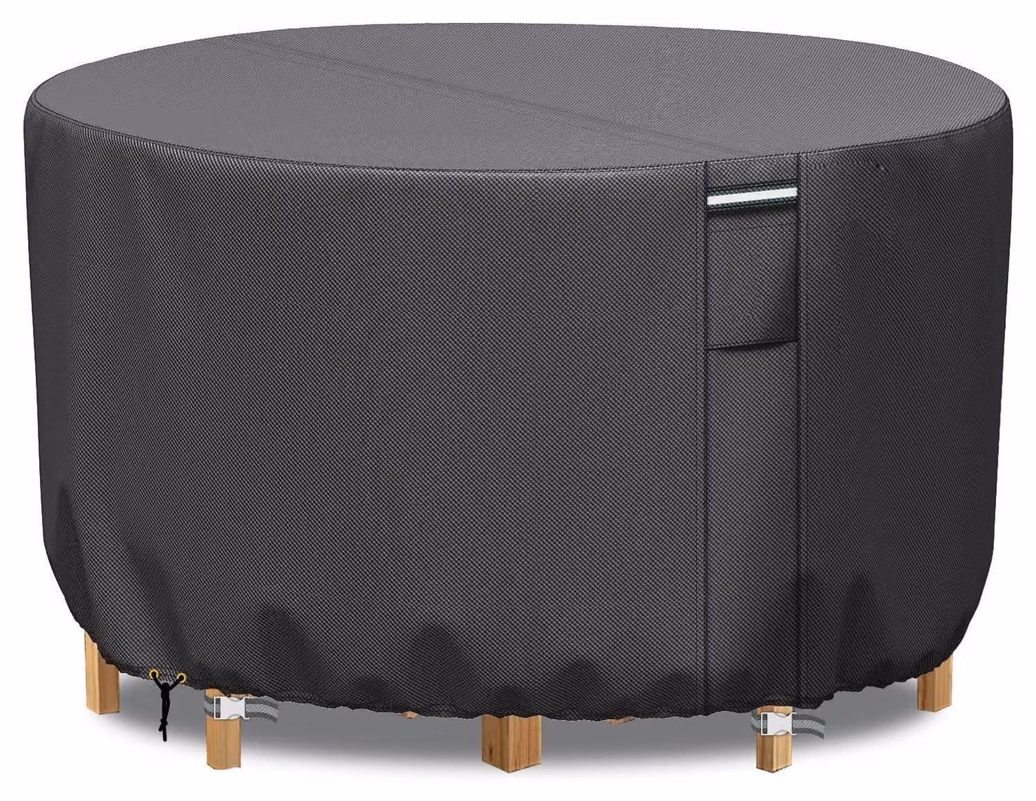 Copertura impermeabile per mobili da giardino, forma rotonda, tessuto Oxford 600D, diametro 163 cm, altezza 71 cm, colore grigio