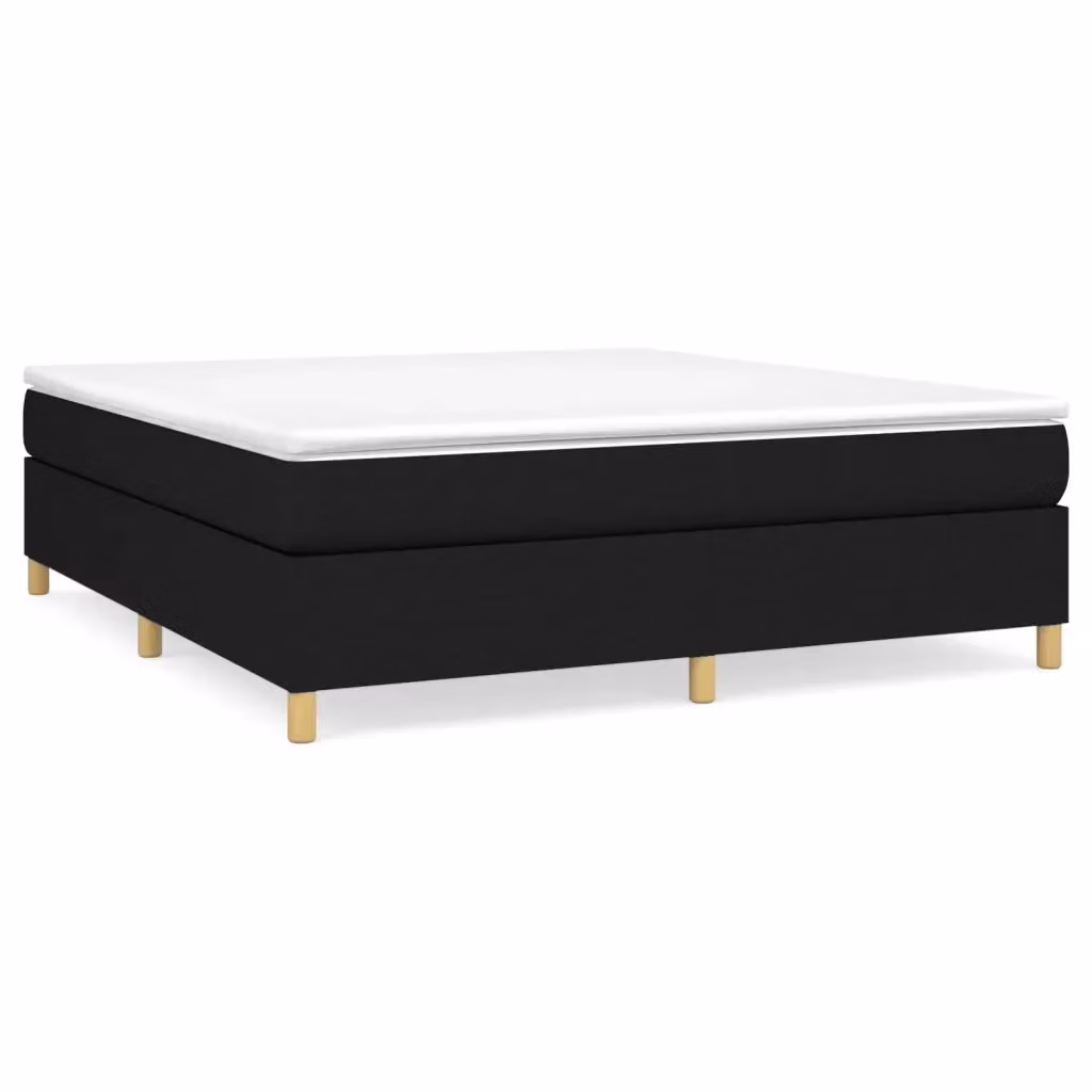 vidaXL Struttura Letto a Rete a Molle in Tessuto Nero L: 180 cm, P: 200 cm, H: 35 cm – 2