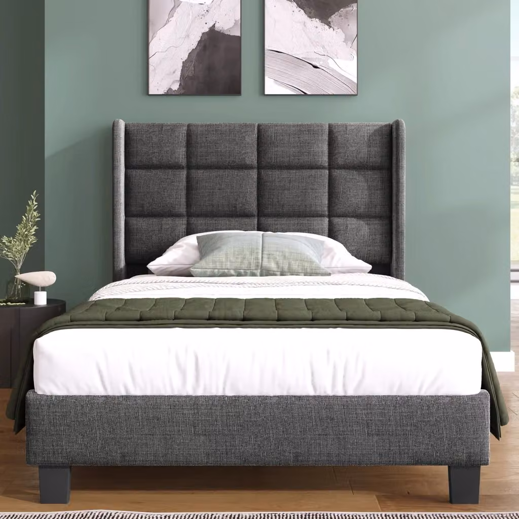 Letto Imbottito REDOM Grigio con Materasso Incluso L/P: 90 x 200 cm – 2