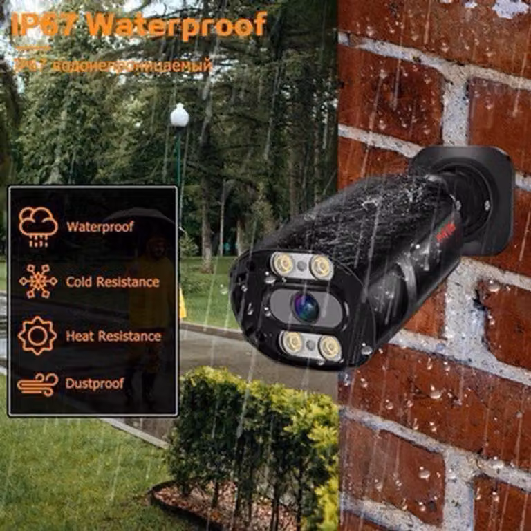 Sistema di telecamere di sicurezza - 8 unità - 8 megapixel - Per uso esterno - Impermeabile - Visione notturna