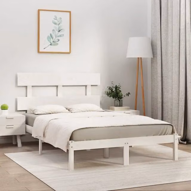 Giroletto vidaXL in legno massello di pino bianco con doghe fisse L/P/H: 200 x 200 x 31 cm – 1