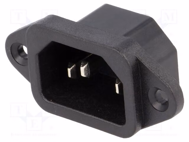 1 connettore: per alimentazione AC, connettore maschio 10A, tipo IEC-A-4