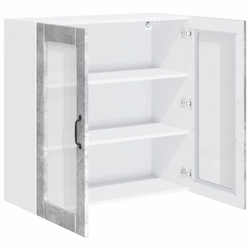 Mobile pensile moderno HELLOSHOP26 per cucina o soggiorno in legno composito grigio opaco con ante scorrevoli L: 80 cm, P: 31 cm, H: 80 cm – 2