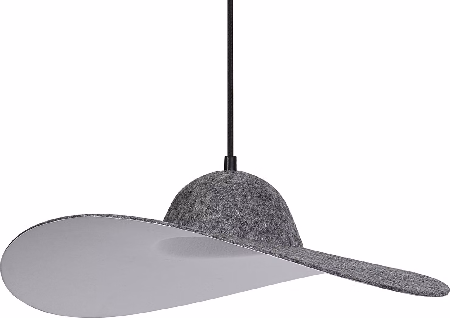 OSRAM Decor lampada a sospensione decorativa con paralume in feltro, 500 mm, attacco E27, feltro/metallo, IP20, grigio scuro