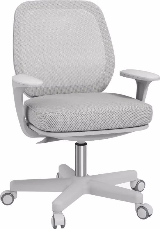 Sedia da ufficio ergonomica Moonbite, con schienale in rete, altezza regolabile da 82,5 a 94,5 cm, rotazione a 360°, ruote bloccabili, resistenza della seduta regolabile, realizzata in poliestere, colore grigio