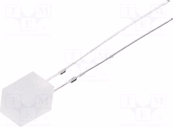 5 LED blu, 220-330 mcd, 5x5x7 mm, 140°, quadrati. OSB5YU7NE2B, diodi LED a foro passante, montaggio verticale
