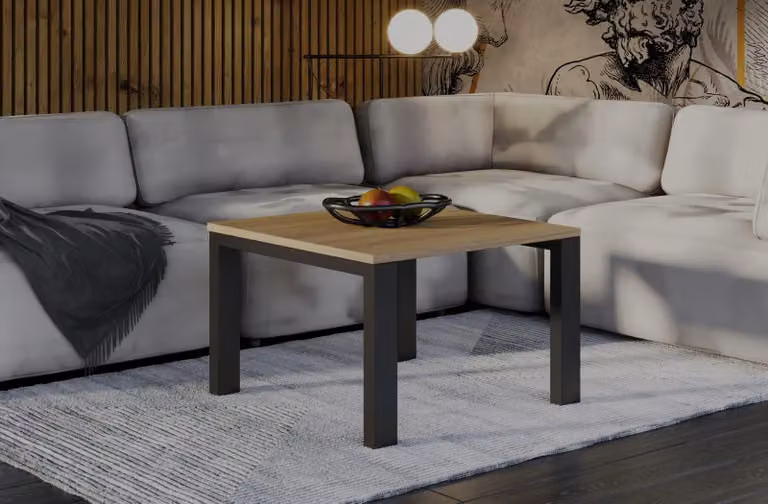 Endo-Möbel tavolino Garold 80x80x55 cm tavolino da salotto tavolino (rovere naturale)