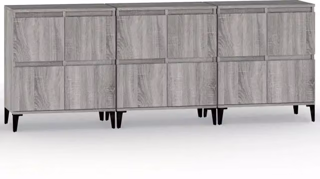 Credenze 3pz | Madia | Buffet da pranzo | Armadio da pranzo Grigio Sonoma 60x35x70 cm in Legno Multistrato