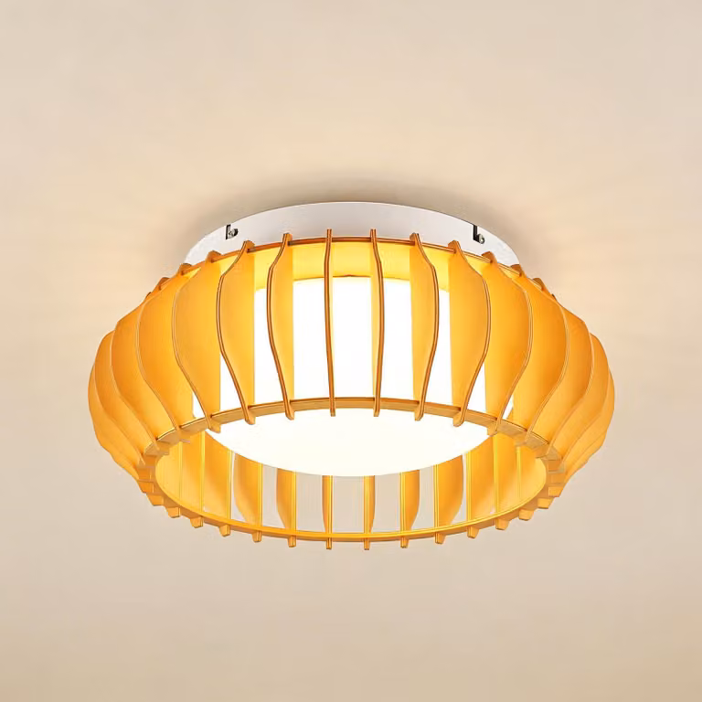 Lampada da soffitto a LED con struttura in legno, 22W, 3000K, 2200 lumen, 40 cm