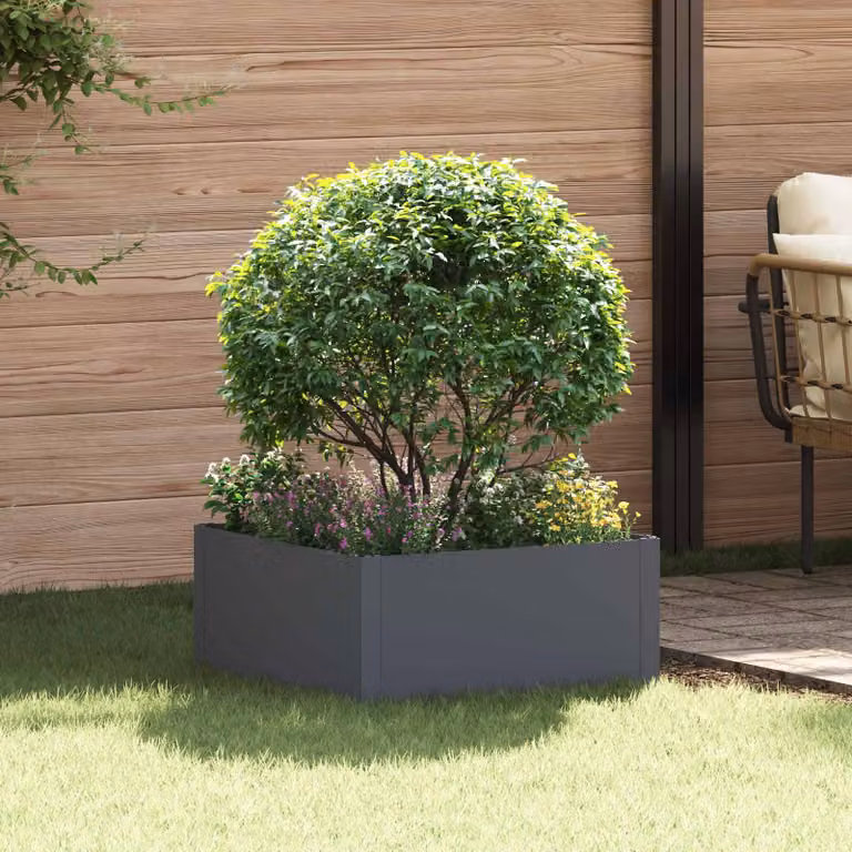 Bordura per prato vidaXL in acciaio colore antracite L 60 cm x P 60 cm x H 35 cm