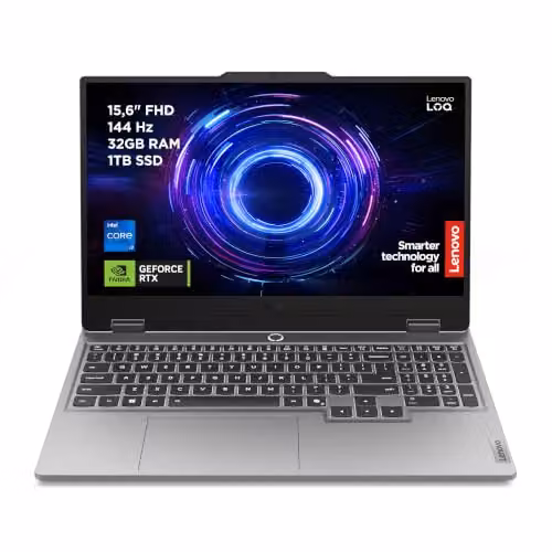 Lenovo LOQ 15" 144Hz Notebook Gaming, NVIDIA GeForce RTX 5060 8GB GDDR7, Intel Core i7-13645HX, RAM 16GB DDR5, 1TB SSD M.2 2242 PCIe 4.0, FHD, Windows 11, Tastiera retroilluminata