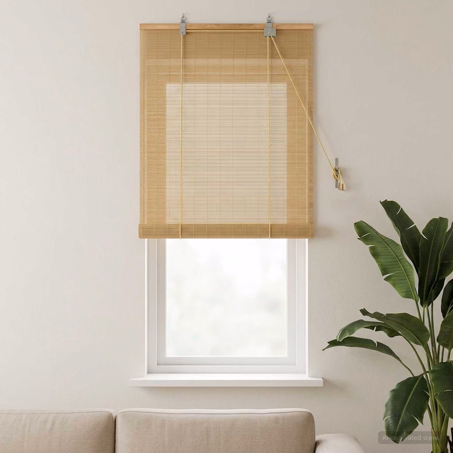 Tenda a rullo vidaXL in bambù beige e marrone, resistente ai raggi UV, L: 160 cm, P: 40 cm