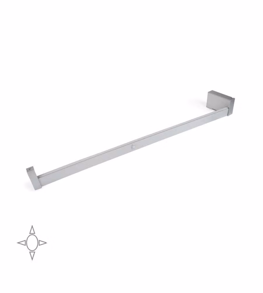 Emuca Barra appendiabili per armadi con luce LED, regolabile 708-858 mm, Anodizzato opaco
