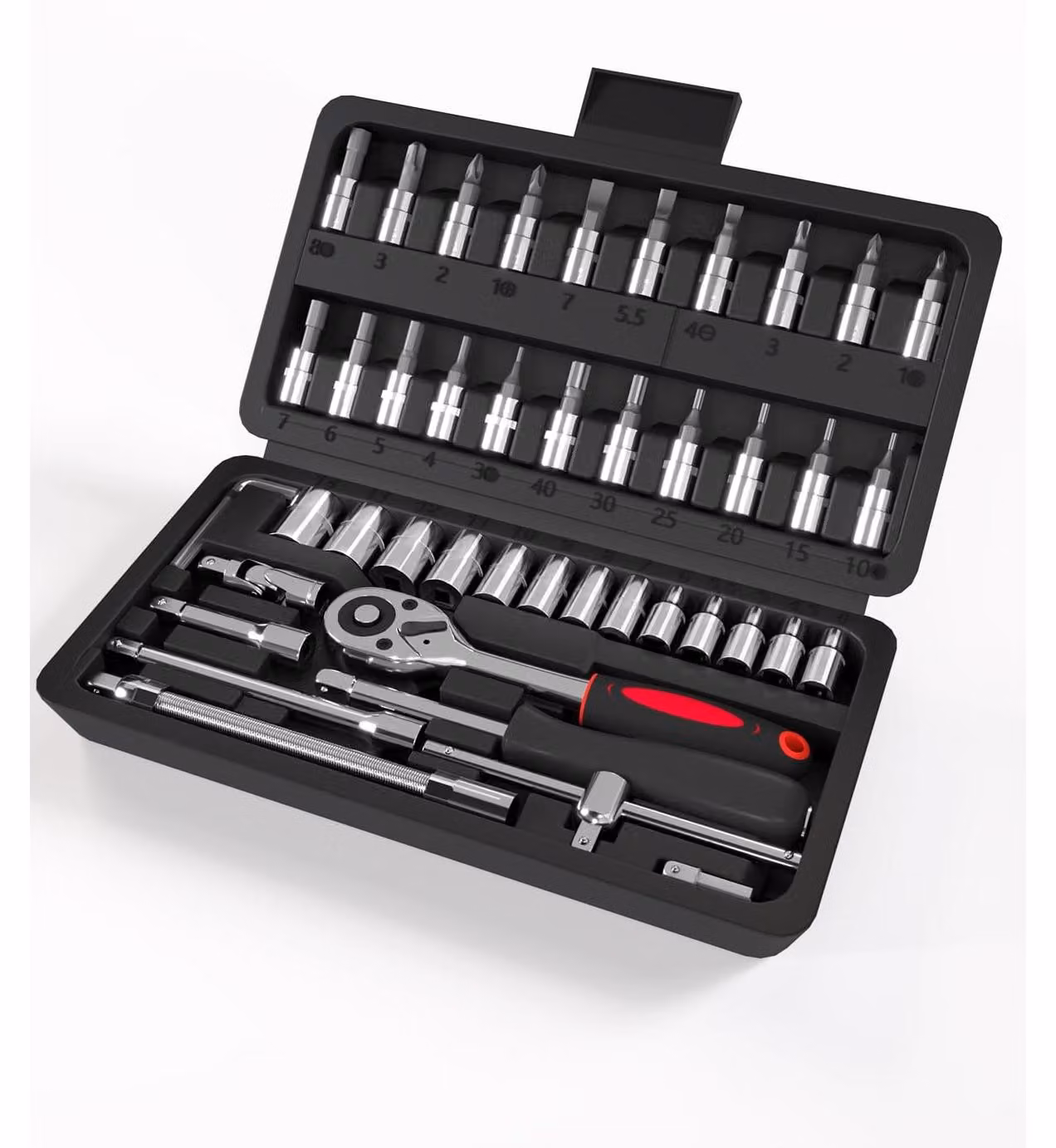 Set di chiavi a bussola - Mini - 46 pezzi - 1/4 pollice - Acciaio al cromo-vanadio