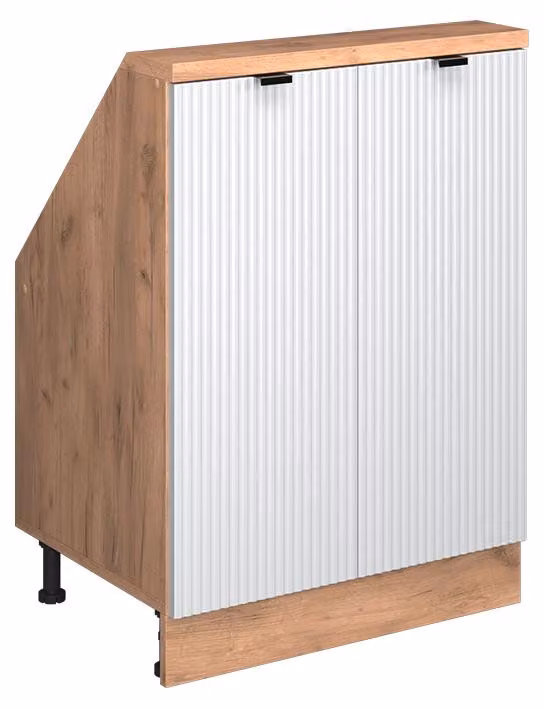 Mobile cucina sottotetto Vicco R-Line Ondulazione bianca 60 cm con 2 porte, Model 60632