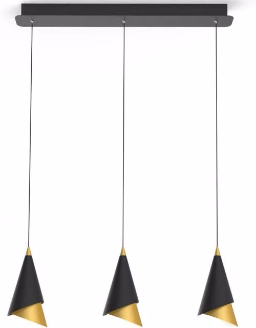 Lampadario a sospensione Italux Raalto LED nero e oro, luce calda 3000K, 21W, PND-433128-3