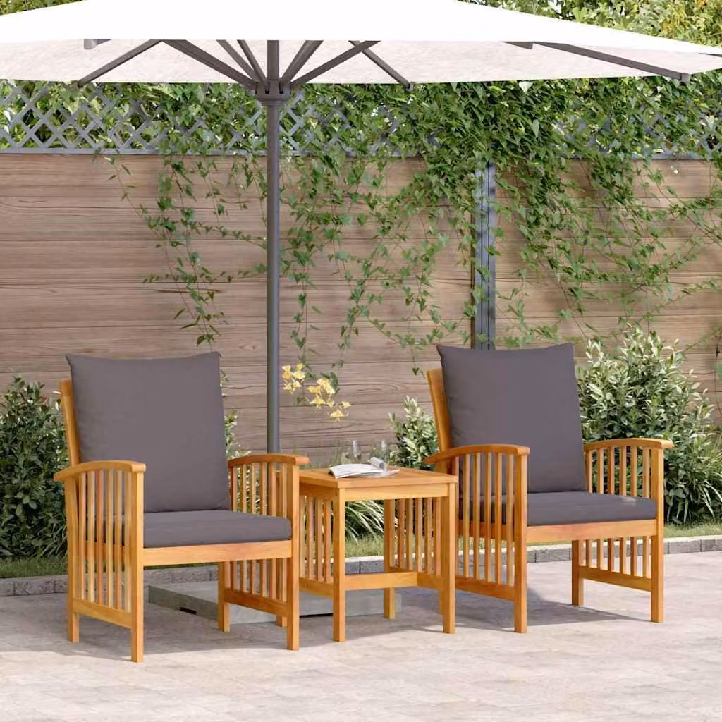 Maison Exclusive - Set da giardino composto da 3 pezzi, divano in legno massello di acacia, finitura naturale a olio