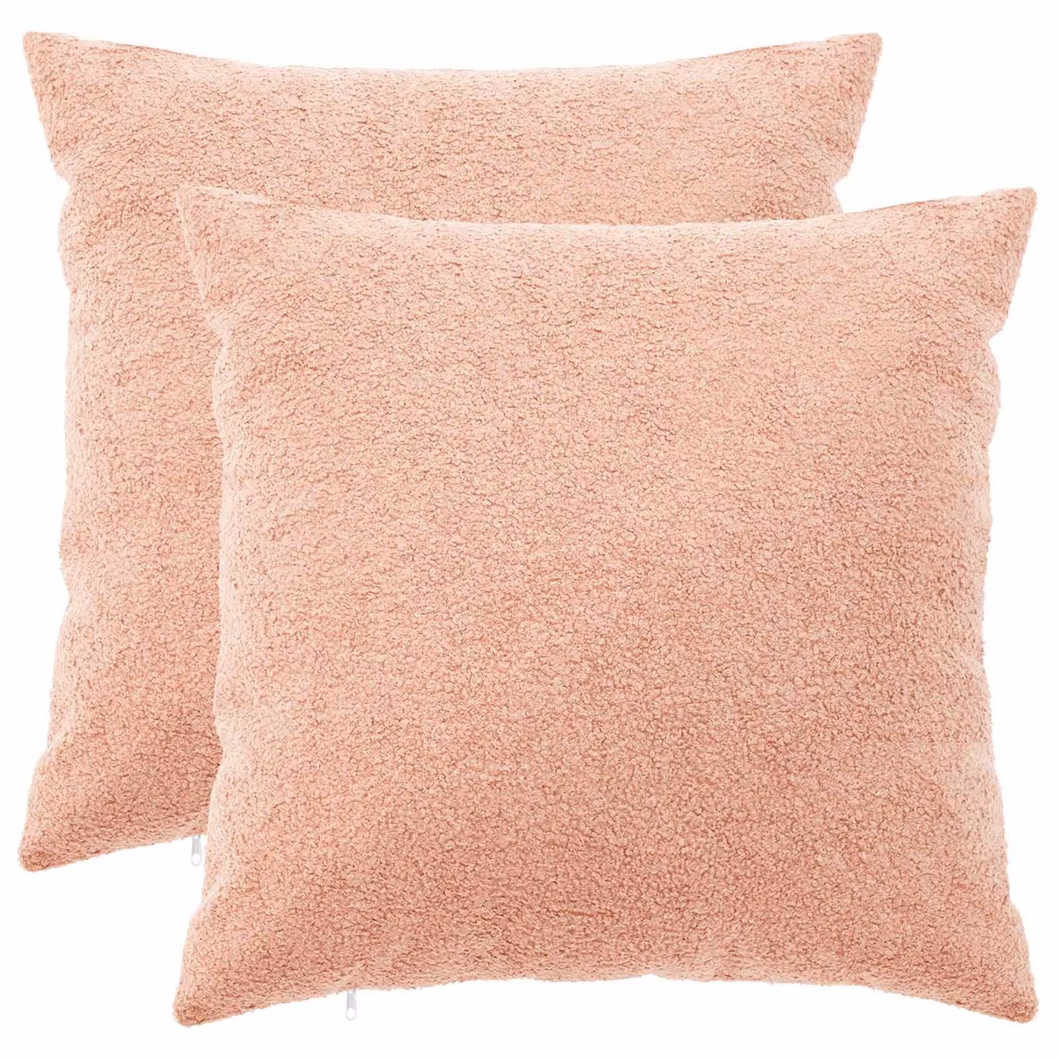 Set di 2 federe vidaXL HEERLEN rosa in tessuto bouclé, L 55 cm x P 55 cm