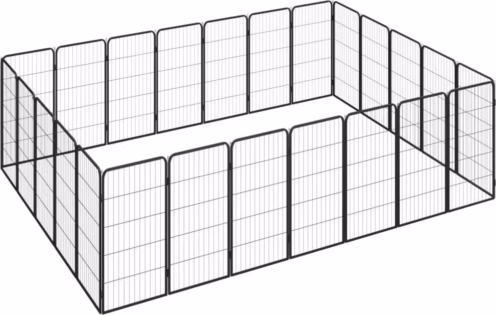 The Living Store Box per cani da 24 pezzi nero 50x100cm Acciaio verniciato a polvere