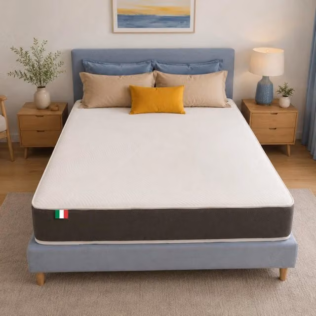 Materasso Ibrido Comfy Line Essential Bianco L: 110 cm, P: 200 cm, H: 20 cm con Regolazione della Temperatura e Tecnologia Rollable