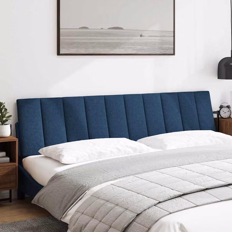 vidaXL Cuscino Testiera Hanko Blu 200 cm in Tessuto