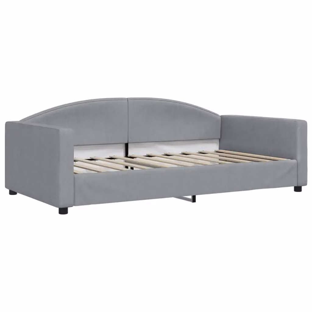 Letto da Giorno Moderno vidaXL in Tessuto Grigio con Braccioli e Struttura Imbottita – 2