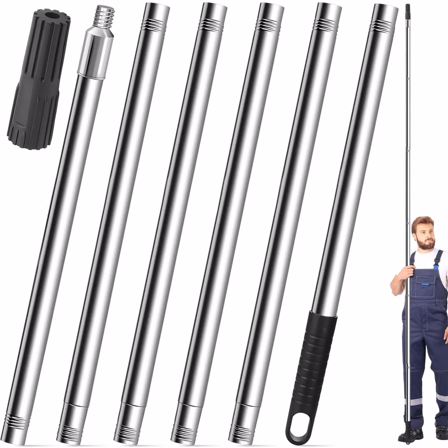 Solidchoice - Prolunga per rullo da vernice fino a 2,2 metri con adattatore conico
