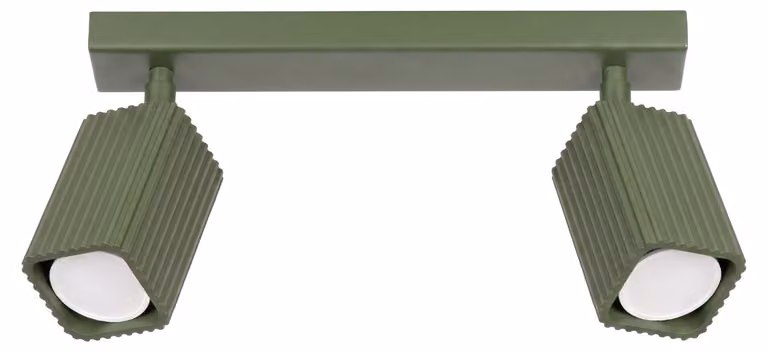 Plafoniera RAYO 2 verde oliva 2xGU10 10W alluminio 16,5x6x30cm Sollux Lighting