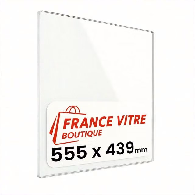 555 x 439 x 4 mm - Vetro per stufa a legna - vetro camino di ricambio - vetro per caminetto resistente al fuoco - France Vitre