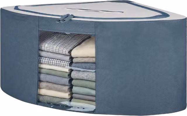Scatola angolare per armadio KASANOVA blu con doppia cerniera, L: 63 cm, P: 28 cm, H: 48 cm – 1