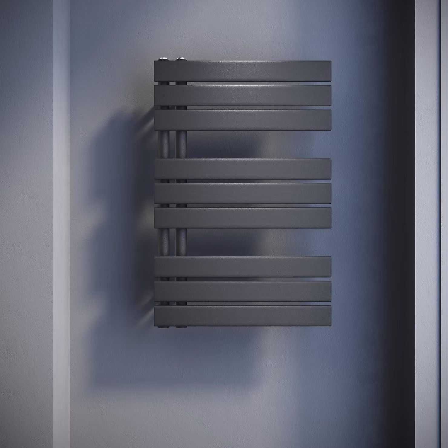 SONNI: Radiatore a pannello design, a singola parete, colore antracite, dimensioni 762x500 mm. Riscaldamento a acqua o elettrico (senza resistenza)